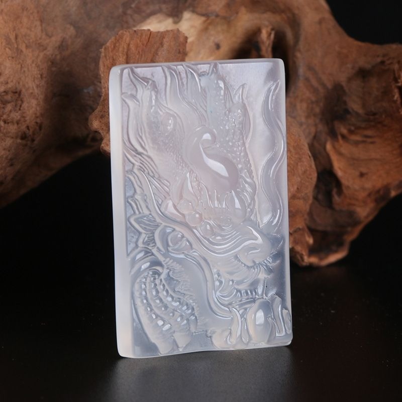 Ice Chalcedony Mã Não Rồng Bốn Biển Rồng Thương Hiệu Mặt Dây Chuyền Nam Vòng Cổ Mặt Dây Chuyền