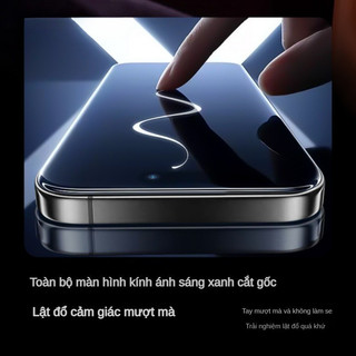 Kính cường lực 9D/10D iPhone, chống vân tay, lọc ánh sáng xanh, cho iPhone 11 12 13 14 15 16 17 Pro Max 17 Air X XS XR