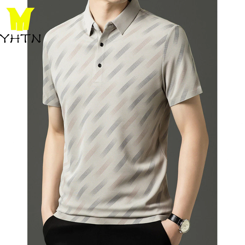 YHTN áo thun polo nam cao cấp áo thun nam có cổ Thời trang Tay áo ngắn Lỏng lẻo Chất lượng cao Tiện nghi Sản phẩm mới áo thun polo nam áo polo nam