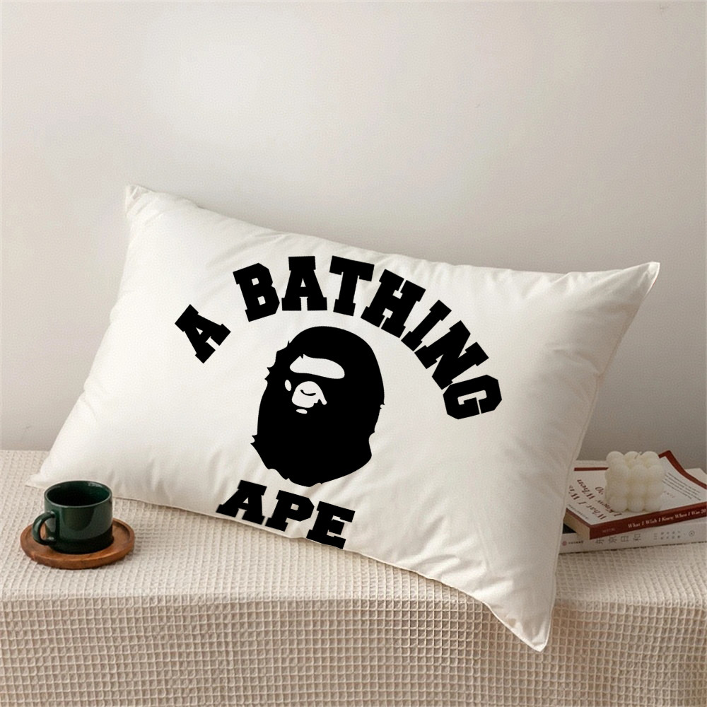 Bape Ape Logo Vỏ gối hình chữ nhật Vỏ gối Polyester in một mặt (Không có lõi)