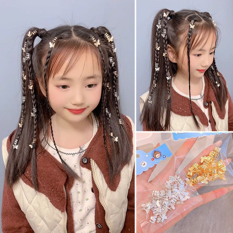 [GuuDuu] Nhẫn Tóc Dreadlock Bướm Retro - Phụ Kiện Tóc Thời Trang - Khóa Kẹp Tóc Có Thể Điều Chỉnh - Bím Tóc Rỗng Vòng Tròn - Kẹp Trang Trí Bím Bẩn