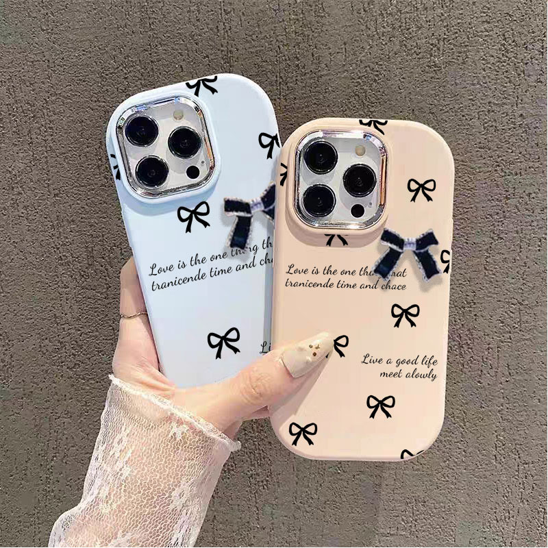 Ốp Lưng Dành Cho Samsung Galaxy A32 A33 A12 A11 A05S A31 A20 A30 A21S A50 A50S A30S A52 A71 A7 2018 Bao 3D Nơ Mạ Thời Trang Ống Kính Kim Loại Dễ Thương Đơn Giản