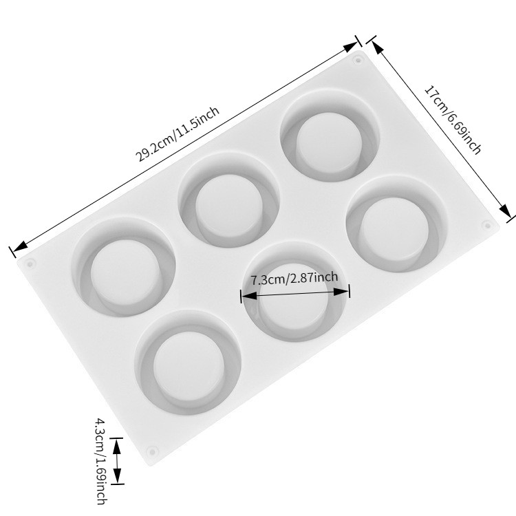 6 Khoang lõm-Convex Cup Sandwich Bánh Mousse Khuôn Silicon Rỗng Muffin Cup Silicon Pudding Khuôn Socola DIY Dụng Cụ Nướng Bánh