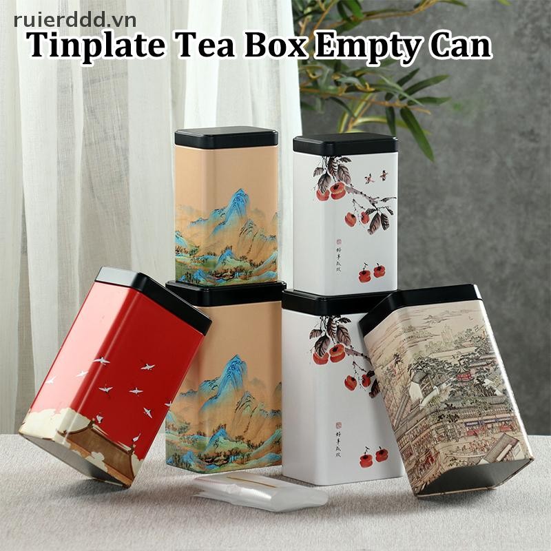 # ruierddd # Hộp Bảo Quản Đĩa Thiếc Kín Trà Caddy Bình Cà Phê Vuông Nhỏ Lá Trà Hộp Đựng Hộp Đựng Gia Vị Thiếc Nhỏ.
