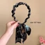 Dây buộc tóc chống trượt AWNGD, Dây buộc tóc bằng vải Satin có thể điều chỉnh kiểu cổ điển, Phụ nữ trang trí tóc thanh lịch Băng đô bện đầu