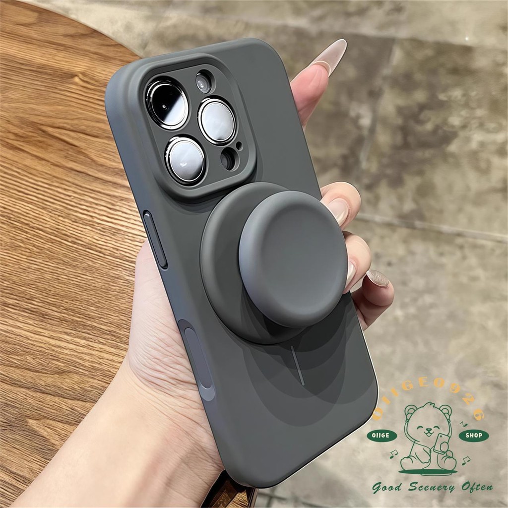 Giá đỡ túi khí từ tính dạng lỏng Macaroon Giá đỡ túi khí từ tính lỏng Vỏ điện thoại iphone16 Pro Max 15 14 13 vỏ cho vỏ iPhone Vỏ mềm silicon TPU chống sốc