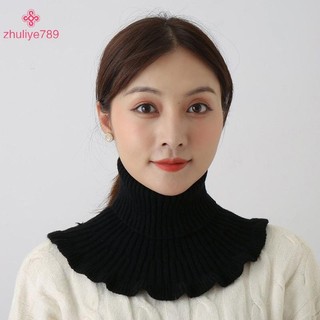 < zhuliye789 > Giữ ấm và lạnh ngoài trời cho nữ Cổ áo giả dệt kim ấm áp dày cổ cao Khăn quàng cổ giả Khăn quàng cổ có thể tháo rời
