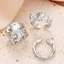 OXXGGKAO Hợp Thời Trang 3 Chiếc Nhẫn Họa Tiết Không Đều Đa Năng Và Sang Trọng Di Động Phụ Kiện Trang Sức Cho Biểu Hiện Cá Nhân