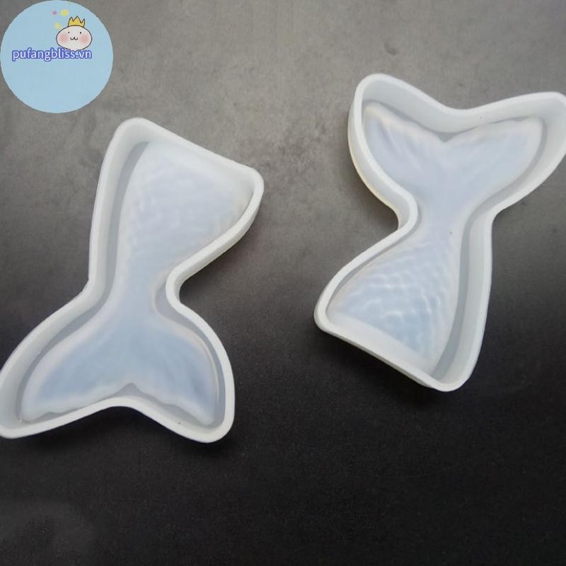 Pufangbliss Nàng Tiên Cá Đuôi Fondant Khuôn Bánh Khuôn Silicon Trang Trí Bánh Dụng Cụ Nướng Bánh VN