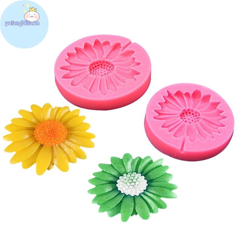 Pufangbliss Hoa Khuôn Silicon DIY Trang Sức Casg 3D Hình Hoa Nhựa Dính Khuôn Xà Phòng Làm Thủ Công Khuôn Trang Trí Nhà VN
