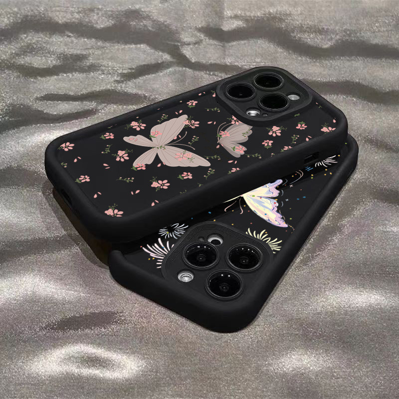 Ốp Lưng Cho Xiaomi Redmi 14C 13 12 12C 4G 13C Redmi Note 14 13 11 12 Pro Plus 5G 12S 11S 10S 10 Pro Lãng Mạn Bướm Retro Tag Dreamy Flower Soft Silicone Matte Cover