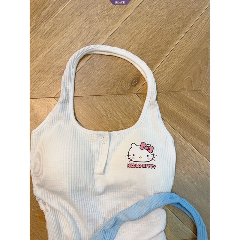 Hello Kitty Beauty Back Áo Vest Nữ Xuân Hè Mới Pure Desire Cay Girl Top Nữ Bên Trong Đáy Áo Sơ Mi [BL]