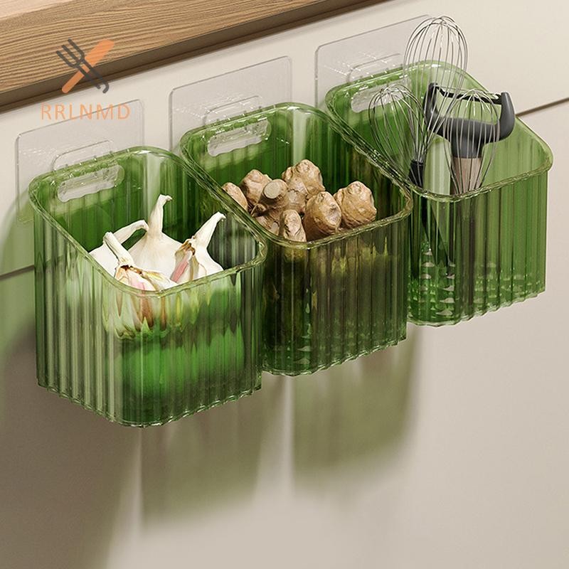Rrlnmd 1 Cái Nhà Bếp Tỏi Gừng Và Hành Trong Suốt Giỏ Bảo Quản Treo Tường Nhỏ Treo Tường Hộp Bảo Quản Giá Để Đồ MỚI
