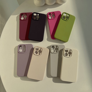 Ốp Điện Thoại Silicon Trơn Đơn Giản Cho IPhone 16 15 15pro Max 13 Mini 14 14pro 14max 12 11 Pro Max IX XR SE2 Plus Bìa Cứng P6