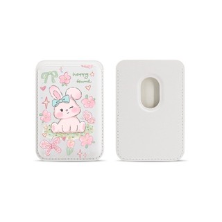 Ví điện thoại họa tiết thỏ hoa hồng Thích hợp cho Iphone 15 16 16promax 14 13 12 Ví đựng thẻ điện thoại