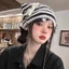 MONOSTYLE Y2K Mũ Beanie, Y2K Ngôi Sao Sọc Dễ Thương Mũ Quỷ, Tai Mũi Nhọn Chui Đầu Đan Mũ Len Thu Đông