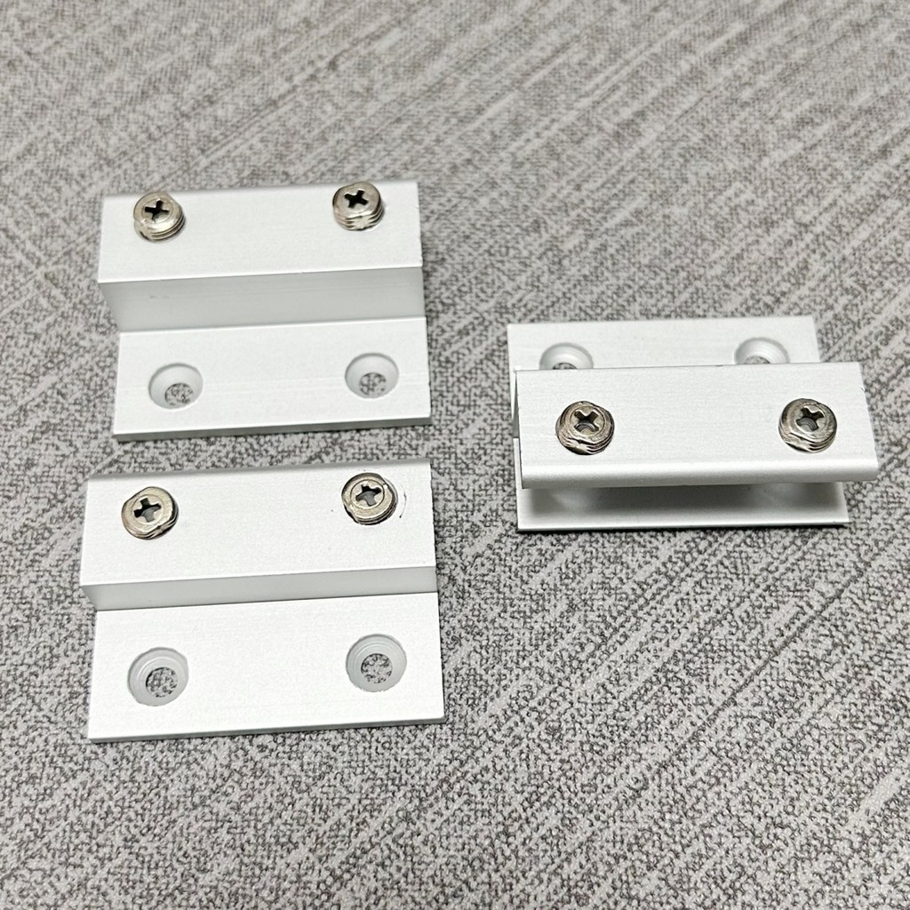 Kẹp kính chữ H bằng hợp kim nhôm, giá đỡ gương biển quảng cáo, kẹp acrylic, dùng cho biển hiệu/kính