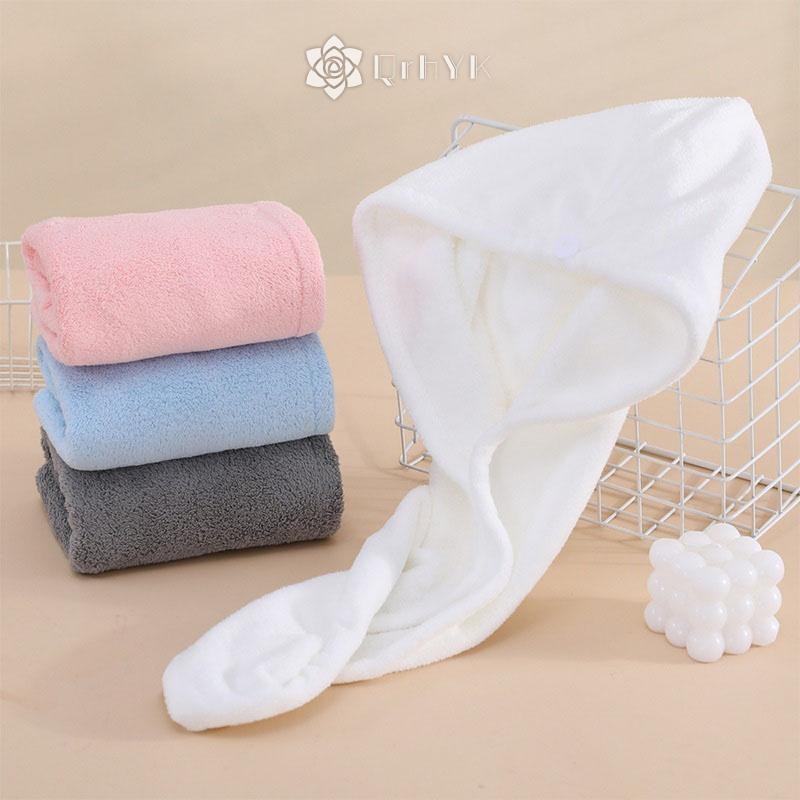 Qrhyk Tóc Dài Nhanh Khô Khăn Nữ Chắc Chắn Tắm Phòng Tắm Tắm Siêu Thấm Hút Turban Tóc Sấy Mới