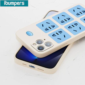 ibumpers Ốp Lưng IPhone Ngộ nghĩnh Độc Đáo Ổ Cắm Điện Họa Tiết Cho IPhone 16 15 14 12 13 11 Pro Max IP 7 8 Plus X XS XR Ốp Điện Thoại Silicon Mềm Chống Sốc