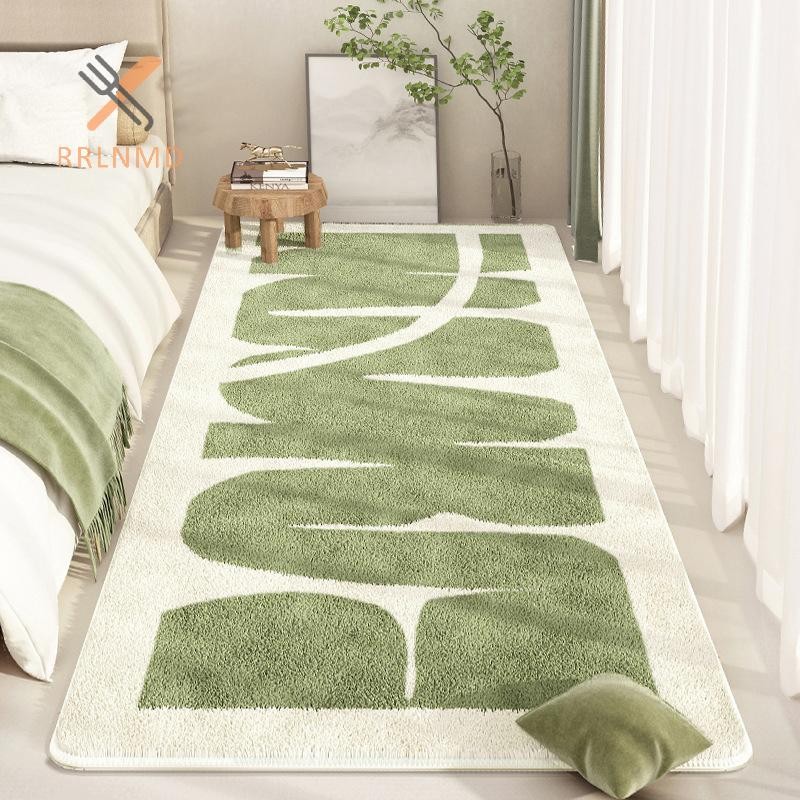 Rrlnmd Thảm Cashmere giả xanh tươi, Chăn đầu giường phòng ngủ, Thảm cửa sổ Floag thân thiện với da, Thảm phòng khách MỚI