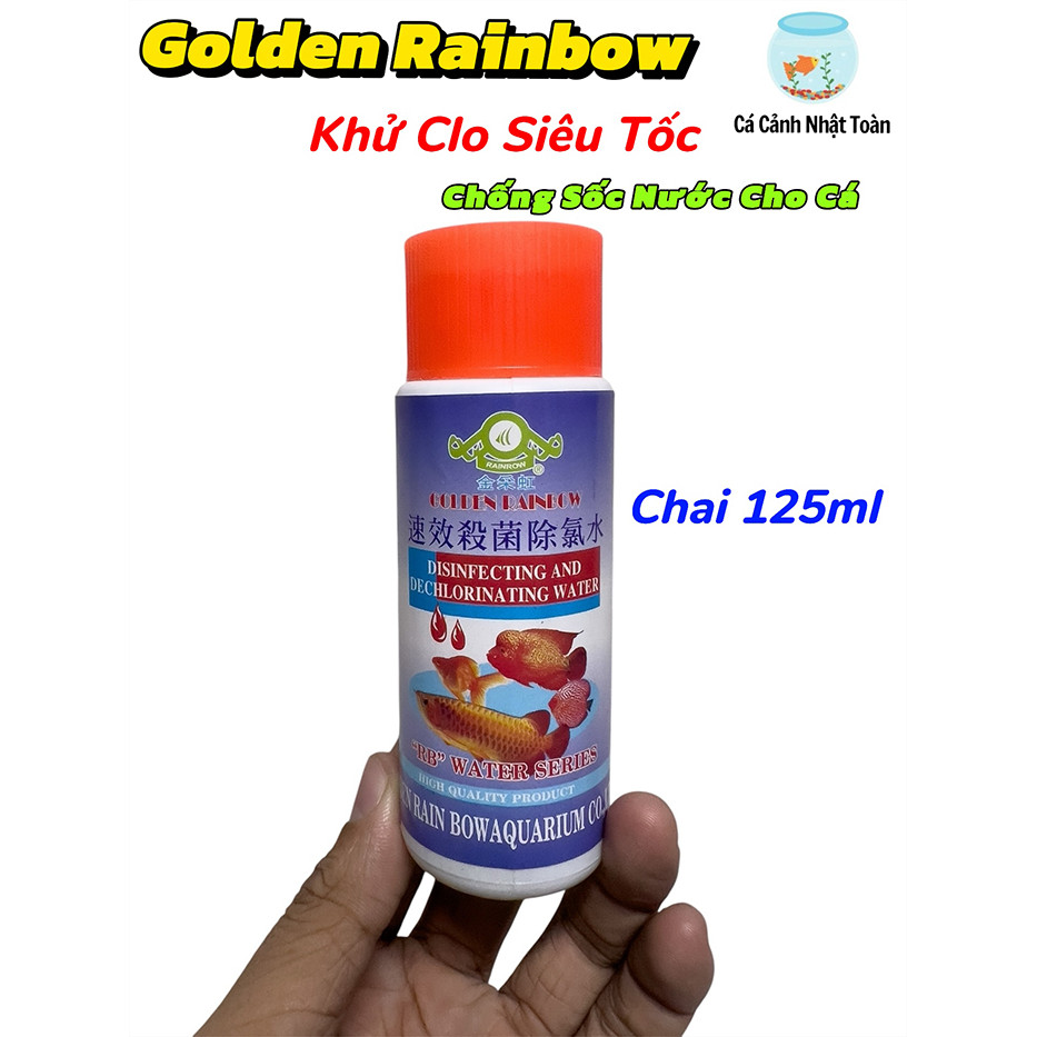 Dung Dịch Khử Clo Nước Mới, Giúp Chống Sốc Nước Cho Cá Golden Rainbow 125ml