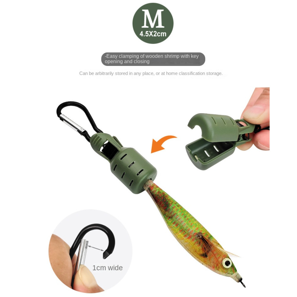 Dụng cụ mực jig 9 bộ, có carabiner bảo vệ mồi câu, đựng webfoot và bạch tuộc egis móc