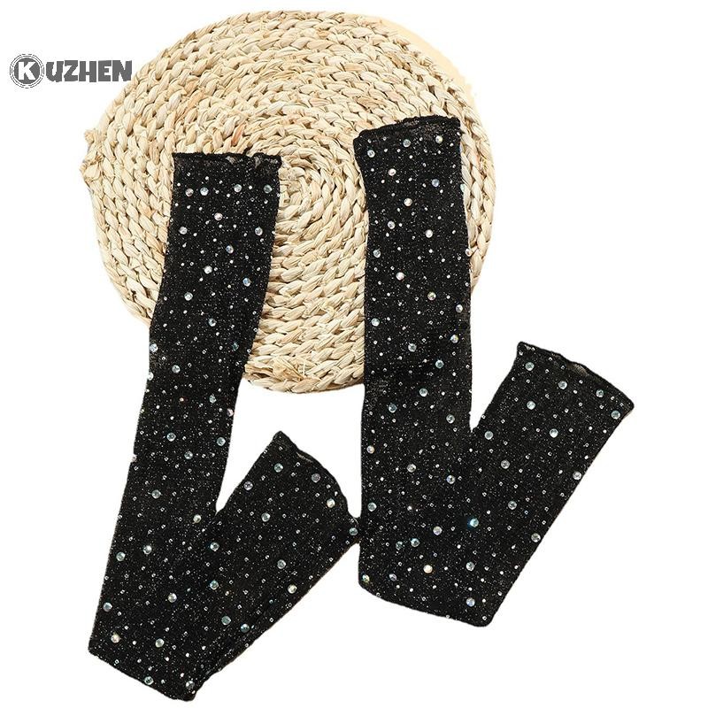 Kuzhen Găng tay ren lưới dài trang trí móng tay, phụ kiện tay gợi cảm, dùng làm đạo cụ chụp ảnh thời trang
