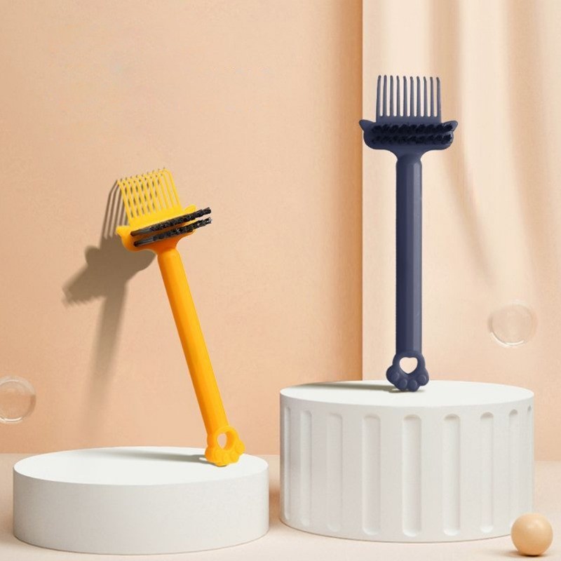 2in1 Bàn Chải Tóc Lược Làm Sạch Bàn Chải Bụi Rake Lược Nhúng Dụng Cụ Mini Tóc Bụi Bẩn Tẩy Để Loại Bỏ Tóc Bụi