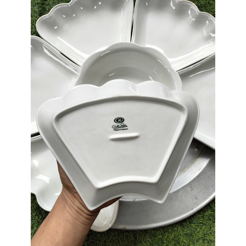 Bộ bát đĩa mặt trời HỌA TIẾT RỒNG .Minh châu 7 món hàng loại 1 đẹp dày dặn, Set bát đĩa 7 món thắp hương thờ cúng