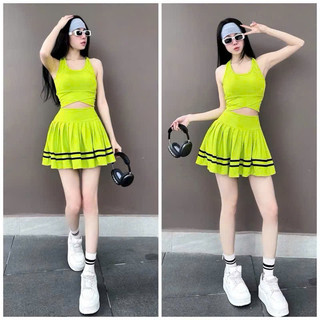 Bộ váy thể thao tập aerobic, tập nhảy, đi bơi, Pickleball ... chất thun poly co giãn thoải mái
