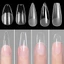 CORALTIDE 100 Chiếc Móng Tay Giả, Đầu Móng Tay Nhân Tạo Acrylic Vuông Hạnh Nhân, Trong Suốt Không Dấu Vết Full Cover Pre-File Pressed Nails Nail Art Extension