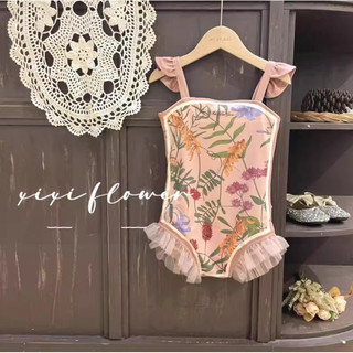 Mùa Hè Bé Gái Ngọt Ngào Sling Đồ Bơi Cho Bé Một Mảnh Đồ Bơi Ren Trẻ Em