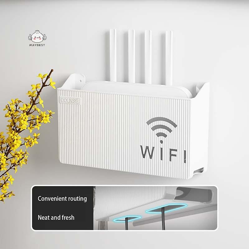 Maybest Bins Hộp định tuyến treo tường Bảng điều khiển trang trí phương tiện văn phòng Hộp Wifi Wifi Hộp lưu trữ không dây Giá đỡ Giá treo kệ treo tường {VN}