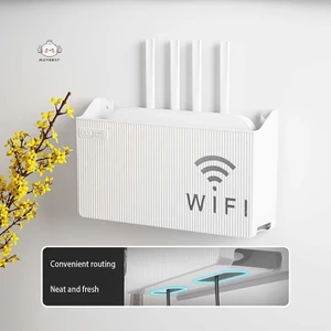 Maybest Bins Hộp định tuyến treo tường Bảng điều khiển trang trí phương tiện văn phòng Hộp Wifi Wifi Hộp lưu trữ không dây Giá đỡ Giá treo kệ treo tường {VN}