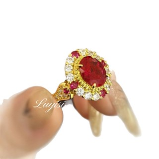 Châu Âu Mỹ ins Phong Cách Mới Kim Cương Hoa Hồng Ruby Phù Hợp Với Nữ