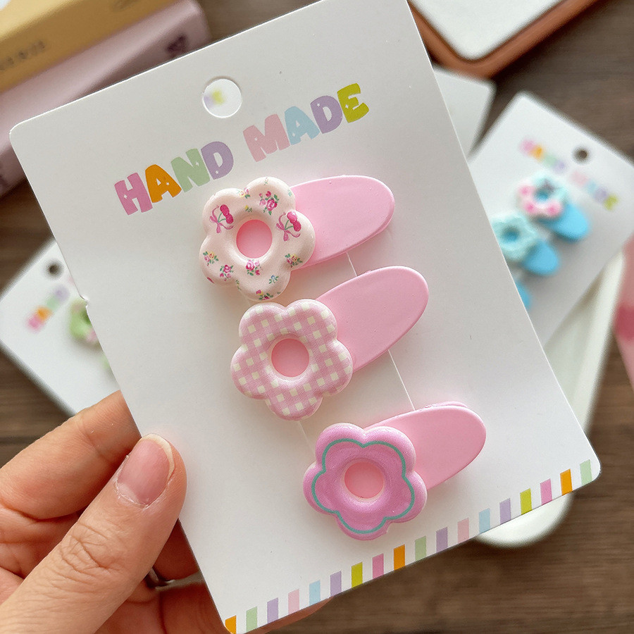 3 Cái / bộ Cô Gái Dễ Thương Kẹp Tóc Hoa Mỏ Vịt Kẹp