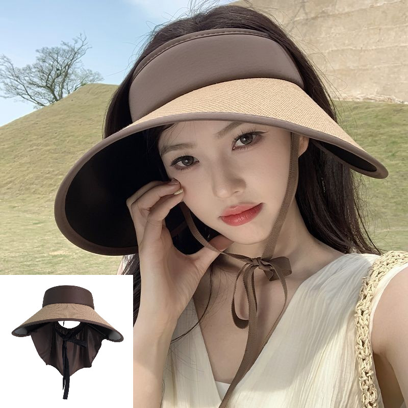Nón chống nắng nón che nắng Mũ Rộng Vành Nửa Đầu chống tia UV,Mũ Chống Nắng Nữ Vành Rộng Hở Chóp