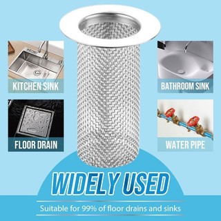 [Đến 3-5 ngày] Vỏ thoát nước bắt tóc bằng thép không gỉ Bộ lọc bồn rửa chống tắc nghẽn, Lưới mịn chống rỉ cho phòng tắm / nhà bếp, 4 tùy chọn kích thước Phù hợp với ống thoát nước sàn 99%