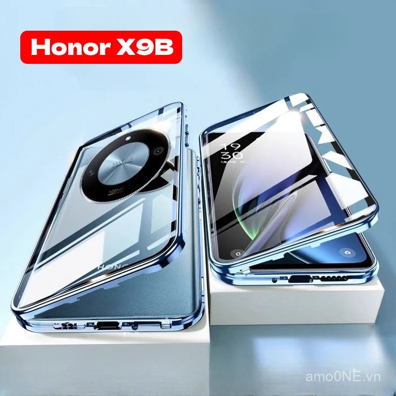Ốp điện thoại cho Honor X9C Smart X9B X9 B X9A, ốp trong suốt, bảo vệ camera HonorX9B HonorX9C 200Pro 200 Pro, kính hai mặt lật toàn bộ 360 °   Vỏ kim loại từ tính cứng