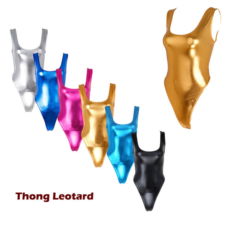 YOOJOO Nữ Không Tay Cắt Cao Bằng Sáng Chế Da Thông Thể Dục Dụng Cụ Leotard Khiêu Vũ