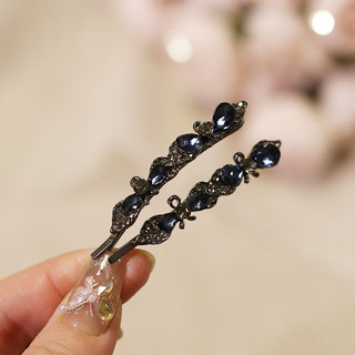 MAUROPOLI Cặp kẹp tóc kim cương giả pha lê phong cách mới, nơ đính đá, kẹp đầu/phẳng, mũ đội đầu