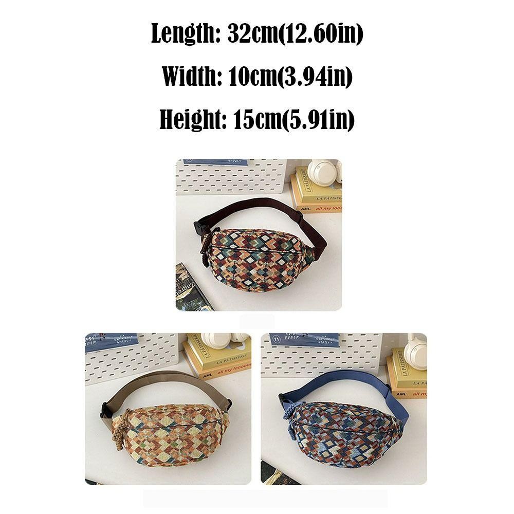 Túi đeo chéo Ngực HOBBYIN, Túi thắt lưng dung tích lớn nhẹ, Túi điện thoại di động Bohemia thông thường