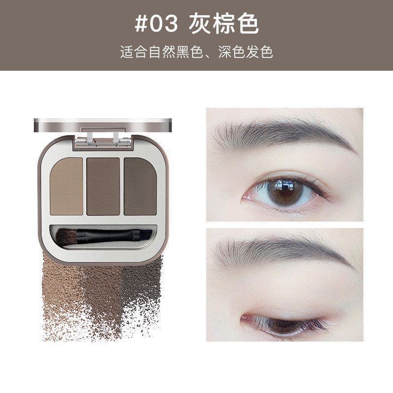 Bột lông mày ba màu Judydoll chống nước và chống mồ hôi, không phai màu ZR9K