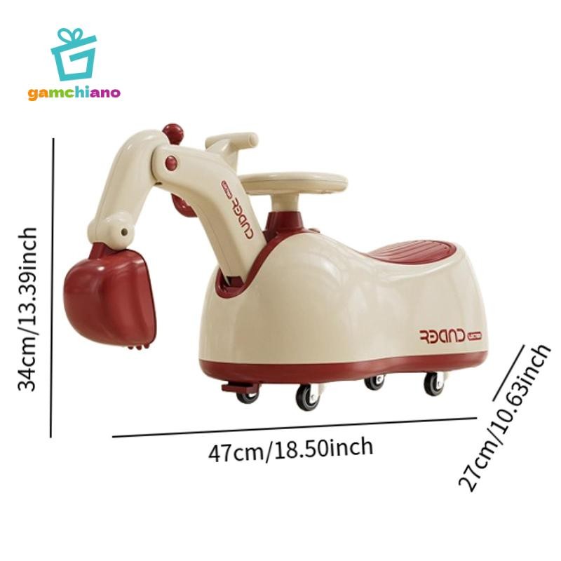 Gamchiano Trẻ Em Xoắn Xe Âm Nhạc Âm Thanh Bé Trai Cô Gái Hoạt Hình Thực Hành Cân Bằng Đi Xe Ngoài Trời Cho Trẻ Em Đi Xe Ô Tô Trên Đồ Chơi Đi Xe Máy Xúc