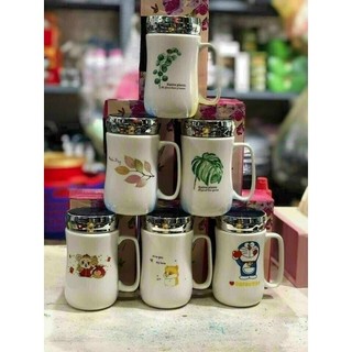 Cốc sứ có nắp  hàng cao cấp, ly, ca sứ có tay cầm giữ nhiệt cách nhiệt, chất lượng cao