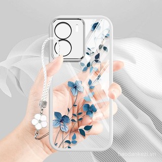 Ốp điện thoại YBD phong cách INS cho Vivo Y03 Y03T Y18 Y18E Y02S Y17S Y16 Y56 Y78 Y78+ Y36 V29 Lite Y78+ Y28 T2 Y200 Pro Y28S Y55 T1 Y18S, vỏ silicone trong suốt hình hoa dây leo