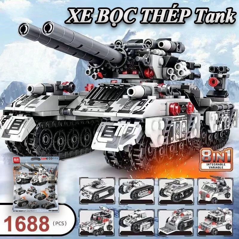 Bộ Đồ Chơi Lắp Ráp Xe Tăng Chiến Đấu,Mô Hình Nhựa ABS An Toàn,Đồ Chơi Giáo Dục Cho Bé 5-12 Tuổi