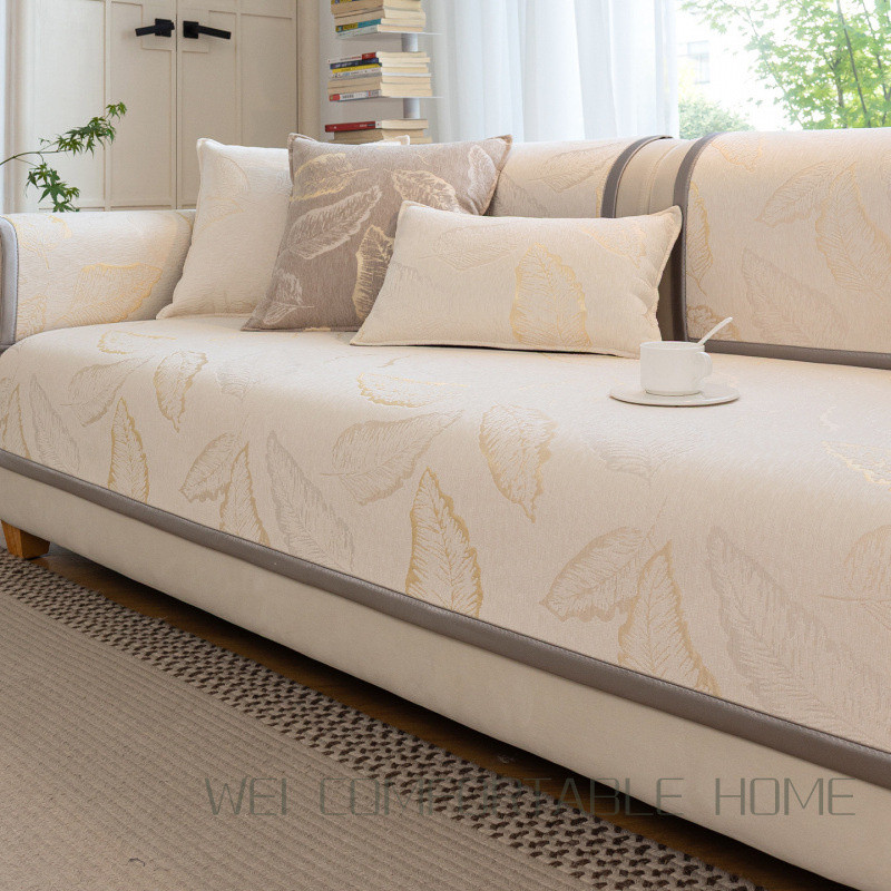Nhẹ Sang Trọng Cao Cấp Sofa Đệm Đơn Đôi Sofa Chống Trơn Trượt Đệm Phong Cách Mới Sofa Bao Vải Khăn