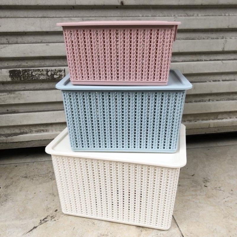 Rổ đan mây đựng đồ đa năng 3 size nhựa Việt Nhật (3415), Giỏ đựng quần áo, dụng cụ nhà bếp 12