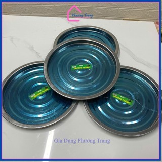 Dĩa lót bếp cồn - Khay lót bếp cồn tròn - Mâm lót bếp cồn inox (ngang 26cm - cao 1.8cm) - Phương Trang
